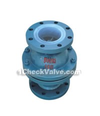 Floating ball-type lined rubber, lined fluorine check valves(pic1)
